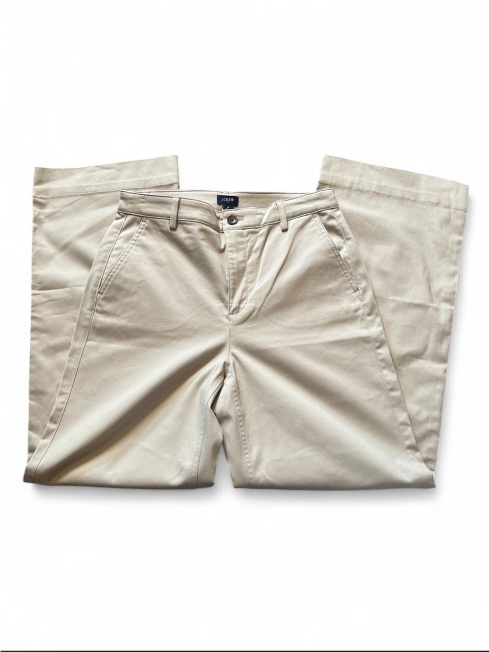 J. Crew Wide Leg Chino Pants in Khaki